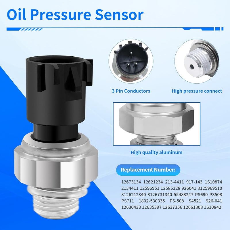 ZmingTek Oil Pressure Sensor Switch with Filter Socket Replacement for Chevy Chevrolet Silverado 1500 2500 3500 Express Avalanche Camaro Tahoe Colorado Cruze Equinox Suburban GMC (12673134 (2009-2020)) - Image 2